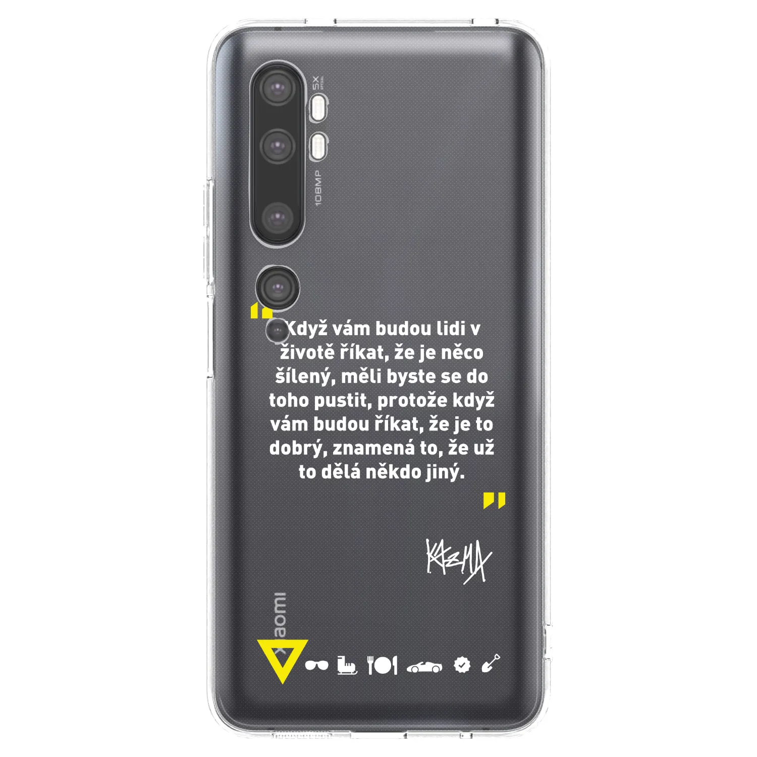 Picasee silikonový průhledný obal pro Xiaomi Mi Note 10 (Pro) - Kazma - MĚLI BYSTE SE DO TOHO PUSTIT