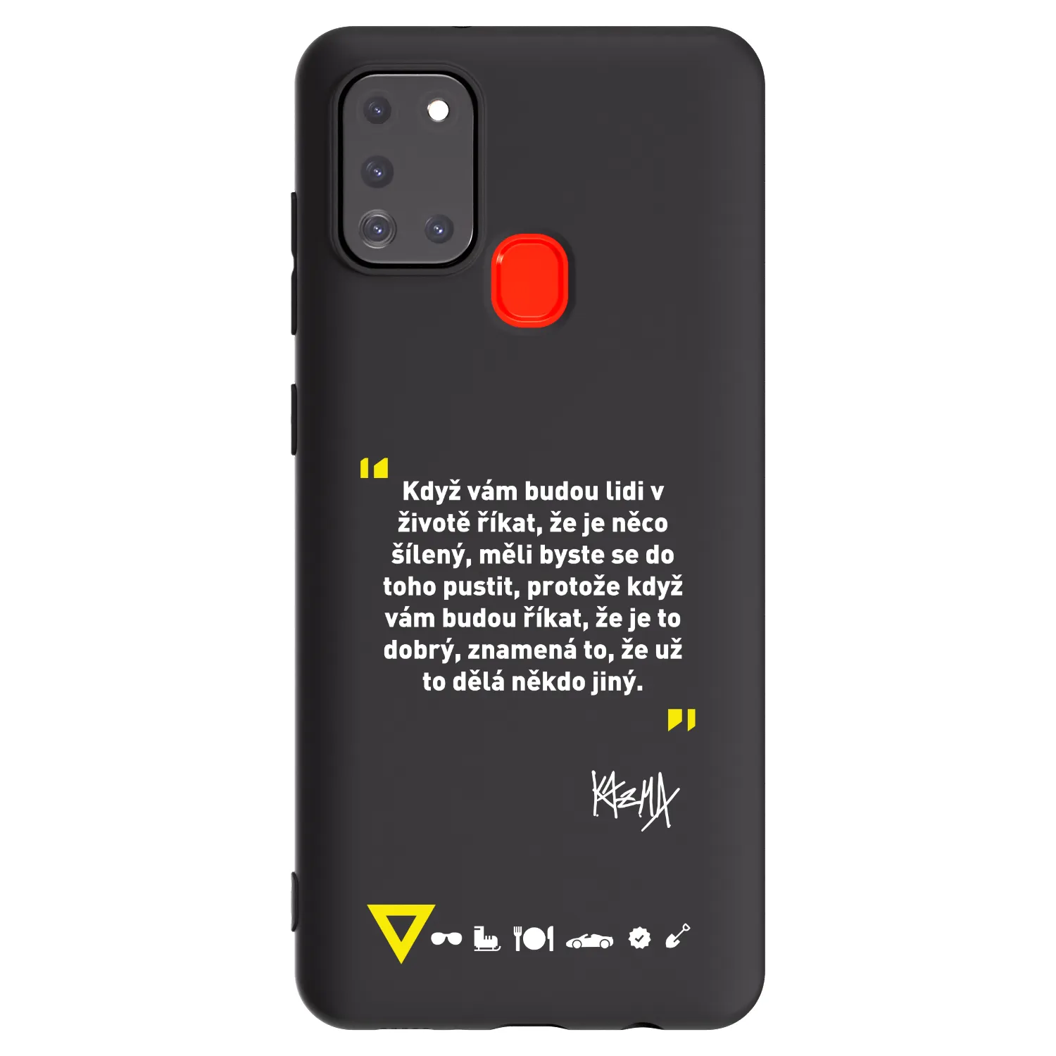 Picasee silikonový černý obal pro Samsung Galaxy A21s - Kazma - MĚLI BYSTE SE DO TOHO PUSTIT