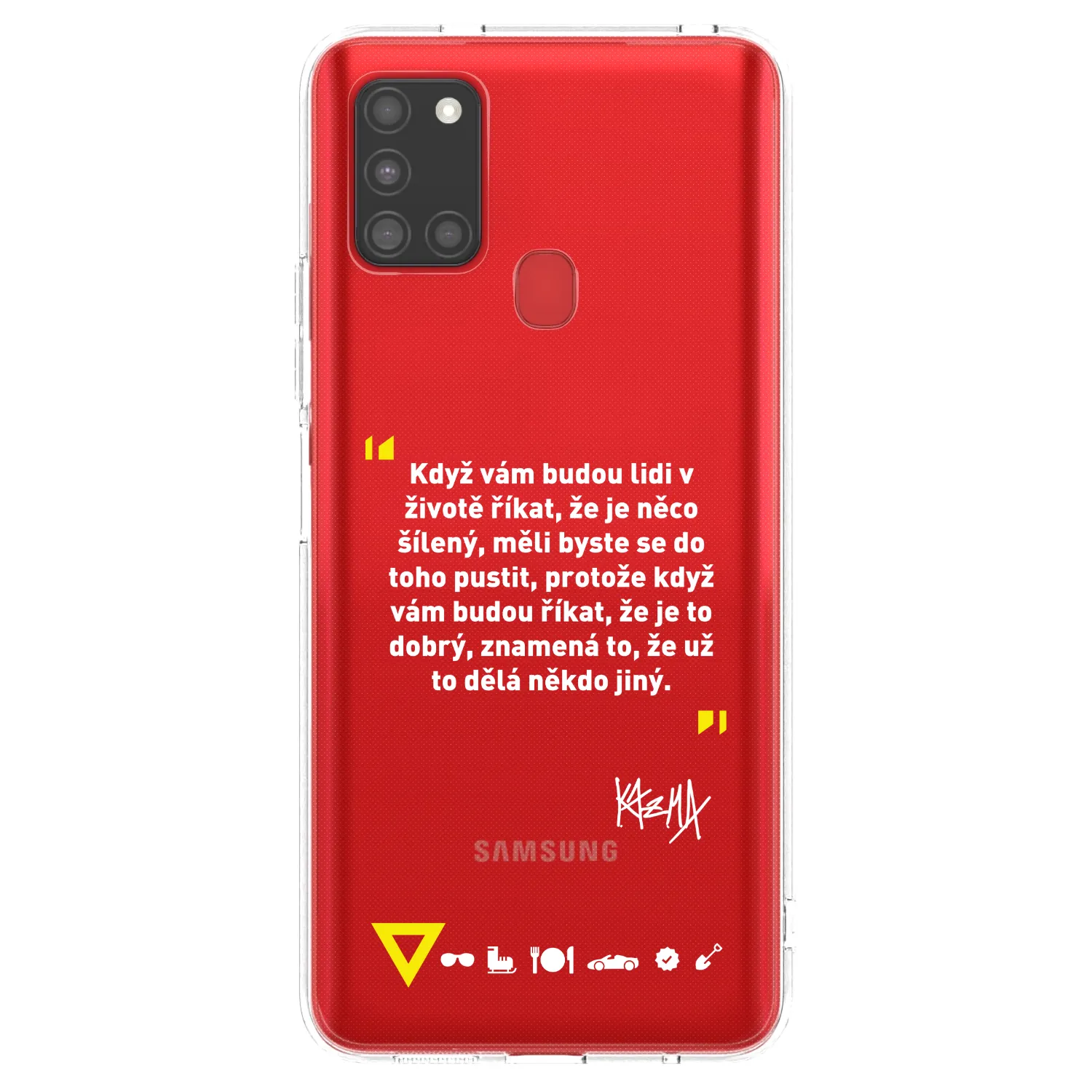 Picasee silikonový průhledný obal pro Samsung Galaxy A21s - Kazma - MĚLI BYSTE SE DO TOHO PUSTIT