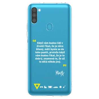 Picasee silikonový průhledný obal pro Samsung Galaxy M11 - Kazma - MĚLI BYSTE SE DO TOHO PUSTIT
