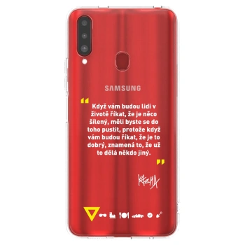 Picasee silikonový průhledný obal pro Samsung Galaxy A20s - Kazma - MĚLI BYSTE SE DO TOHO PUSTIT