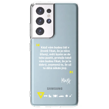 Picasee silikonový průhledný obal pro Samsung Galaxy S21 Ultra 5G G998B - Kazma - MĚLI BYSTE SE DO TOHO PUSTIT