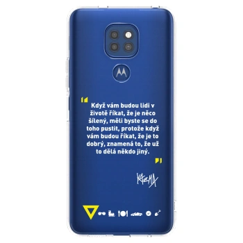Picasee silikonový průhledný obal pro Motorola Moto G9 Play - Kazma - MĚLI BYSTE SE DO TOHO PUSTIT