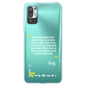 Picasee silikonový průhledný obal pro Xiaomi Redmi Note 10 5G - Kazma - MĚLI BYSTE SE DO TOHO PUSTIT