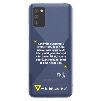 Picasee silikonový průhledný obal pro Samsung Galaxy A02s A025G - Kazma - MĚLI BYSTE SE DO TOHO PUSTIT