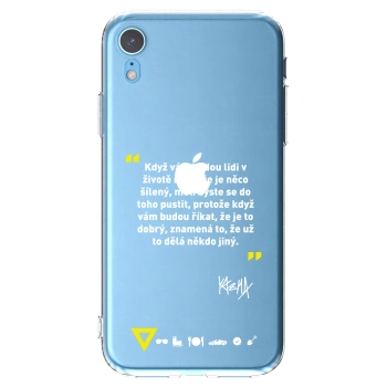 Picasee silikonový průhledný obal pro Apple iPhone XR - Kazma - MĚLI BYSTE SE DO TOHO PUSTIT