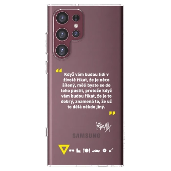 Picasee silikonový průhledný obal pro Samsung Galaxy S22 Ultra 5G - Kazma - MĚLI BYSTE SE DO TOHO PUSTIT