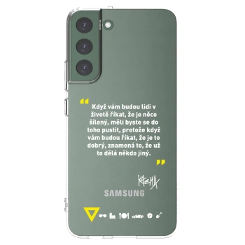 Picasee silikonový průhledný obal pro Samsung Galaxy S22+ 5G - Kazma - MĚLI BYSTE SE DO TOHO PUSTIT