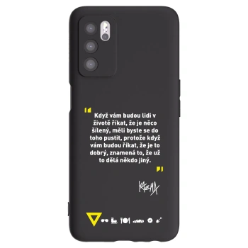 Picasee silikonový černý obal pro OPPO A16s - Kazma - MĚLI BYSTE SE DO TOHO PUSTIT