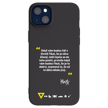 Picasee silikonový černý obal pro Apple iPhone 14 Plus - Kazma - MĚLI BYSTE SE DO TOHO PUSTIT