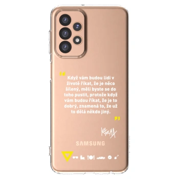 Picasee silikonový průhledný obal pro Samsung Galaxy A23 A236B 5G - Kazma - MĚLI BYSTE SE DO TOHO PUSTIT