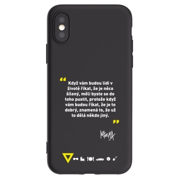 Picasee silikonový černý obal pro Apple iPhone X/XS - Kazma - MĚLI BYSTE SE DO TOHO PUSTIT