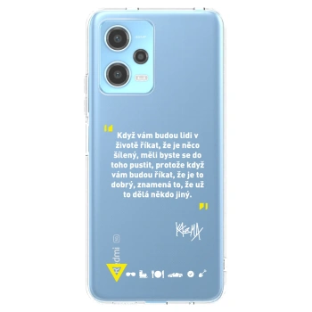Picasee silikonový průhledný obal pro Xiaomi Redmi Note 12 5G - Kazma - MĚLI BYSTE SE DO TOHO PUSTIT