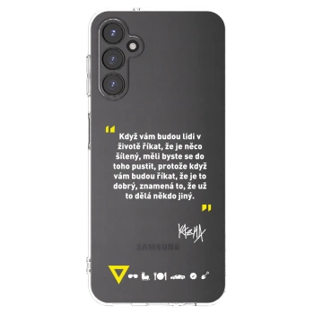 Picasee silikonový průhledný obal pro Samsung Galaxy A14 4G A145R - Kazma - MĚLI BYSTE SE DO TOHO PUSTIT