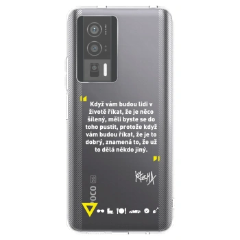 Picasee silikonový průhledný obal pro Xiaomi Poco F5 Pro 5G - Kazma - MĚLI BYSTE SE DO TOHO PUSTIT