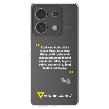 Picasee silikonový průhledný obal pro Xiaomi Redmi Note 13 4G - Kazma - MĚLI BYSTE SE DO TOHO PUSTIT