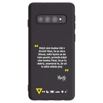 Picasee silikonový černý obal pro Samsung Galaxy S10 G973 - Kazma - MĚLI BYSTE SE DO TOHO PUSTIT