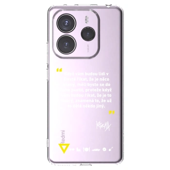 Picasee silikonový průhledný obal pro Xiaomi Redmi Note 14 5G - Kazma - MĚLI BYSTE SE DO TOHO PUSTIT