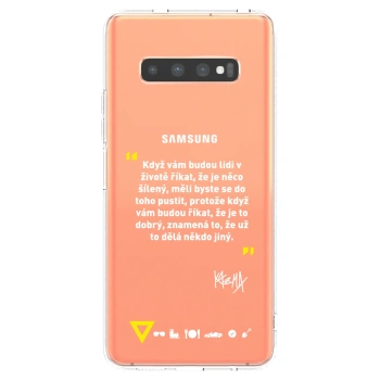 Picasee silikonový průhledný obal pro Samsung Galaxy S10 Plus G975 - Kazma - MĚLI BYSTE SE DO TOHO PUSTIT