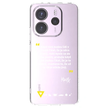 Picasee silikonový průhledný obal pro Xiaomi Redmi Note 14 4G - Kazma - MĚLI BYSTE SE DO TOHO PUSTIT