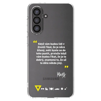 Picasee silikonový průhledný obal pro Samsung Galaxy A56 5G A566B - Kazma - MĚLI BYSTE SE DO TOHO PUSTIT