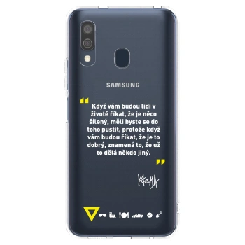 Picasee silikonový průhledný obal pro Samsung Galaxy A40 A405F - Kazma - MĚLI BYSTE SE DO TOHO PUSTIT