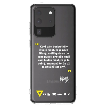 Picasee silikonový průhledný obal pro Samsung Galaxy S20 Ultra 5G G988F - Kazma - MĚLI BYSTE SE DO TOHO PUSTIT