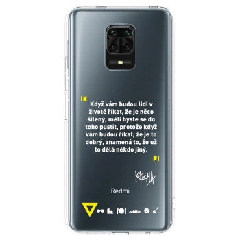 Picasee silikonový průhledný obal pro Xiaomi Redmi Note 9 Pro - Kazma - MĚLI BYSTE SE DO TOHO PUSTIT