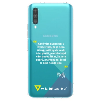 Picasee silikonový průhledný obal pro Samsung Galaxy A30s A307F - Kazma - MĚLI BYSTE SE DO TOHO PUSTIT