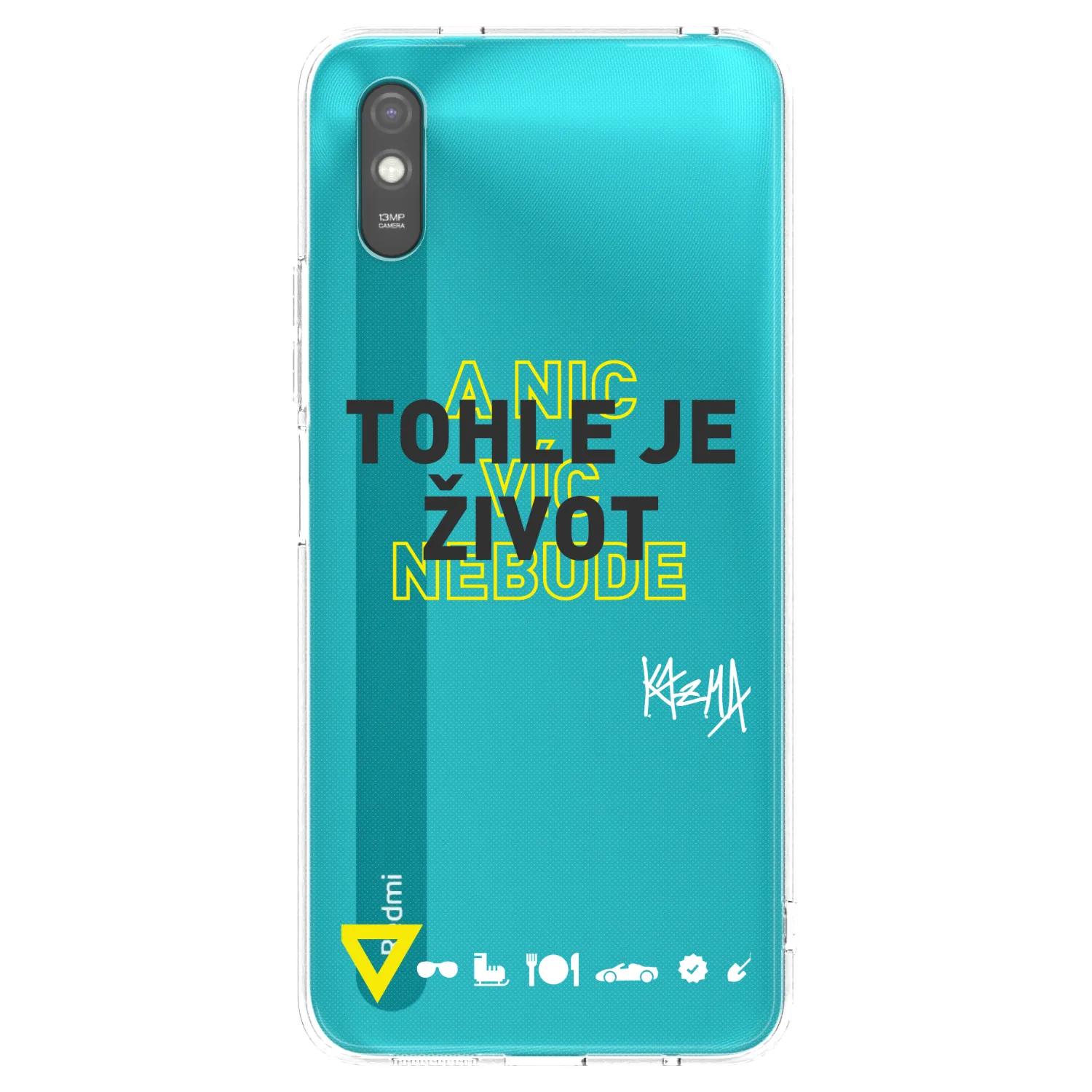 Picasee silikonový černý obal pro Xiaomi Redmi 9A - Kazma - TOHLE JE ŽIVOT A NIC VÍC NEBUDE
