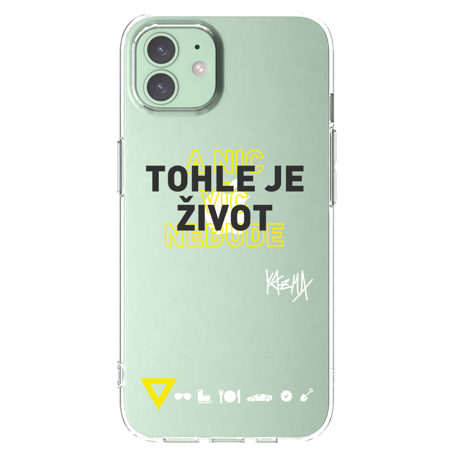 Picasee silikonový průhledný obal pro Apple iPhone 12 - Kazma - TOHLE JE ŽIVOT A NIC VÍC NEBUDE