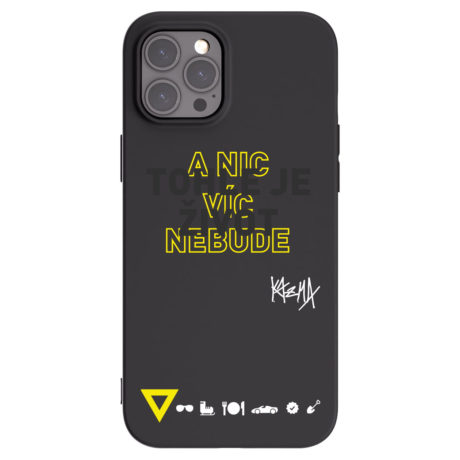 Picasee silikonový černý obal pro Apple iPhone 12 Pro Max - Kazma - TOHLE JE ŽIVOT A NIC VÍC NEBUDE
