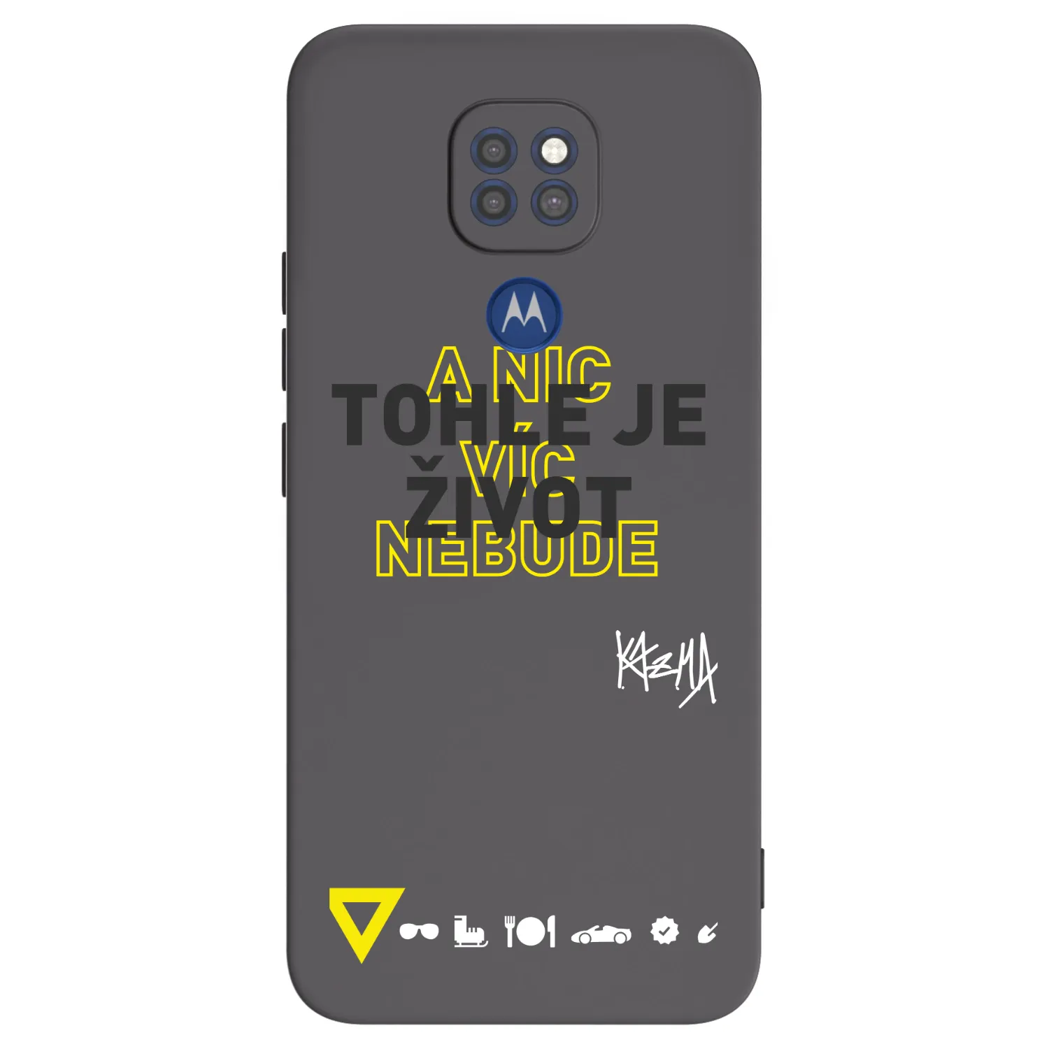 Picasee silikonový černý obal pro Motorola Moto G9 Play - Kazma - TOHLE JE ŽIVOT A NIC VÍC NEBUDE