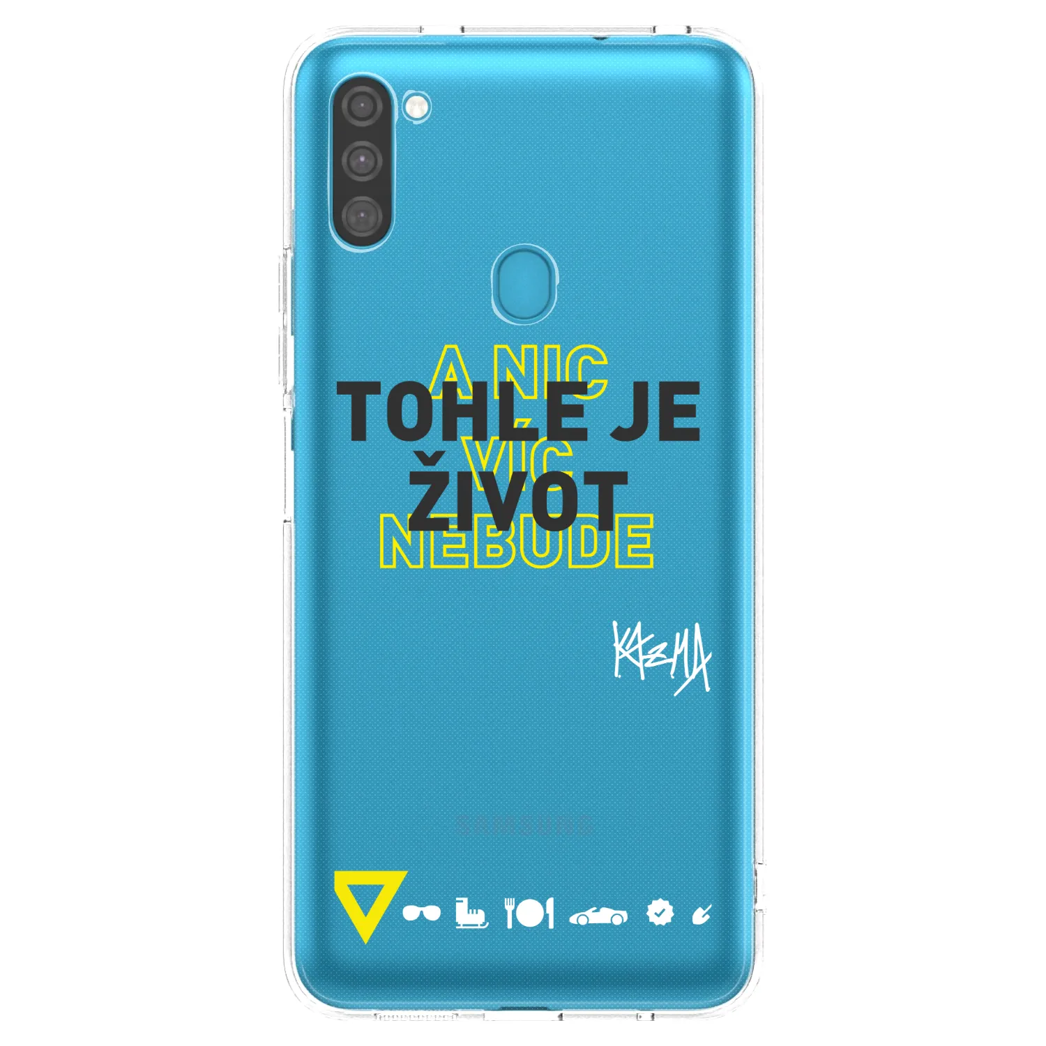 Picasee silikonový průhledný obal pro Samsung Galaxy M11 - Kazma - TOHLE JE ŽIVOT A NIC VÍC NEBUDE