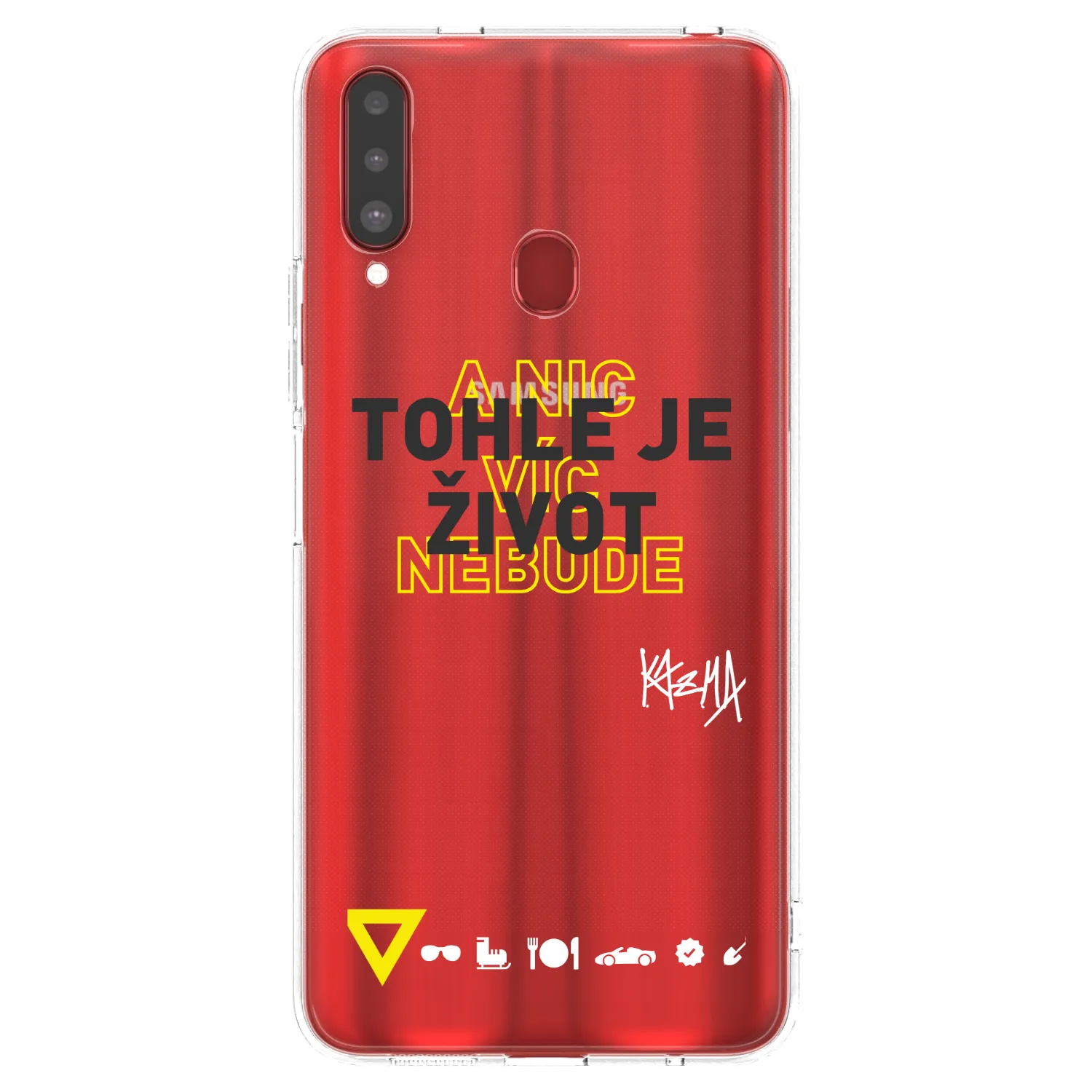 Picasee silikonový průhledný obal pro Samsung Galaxy A20s - Kazma - TOHLE JE ŽIVOT A NIC VÍC NEBUDE