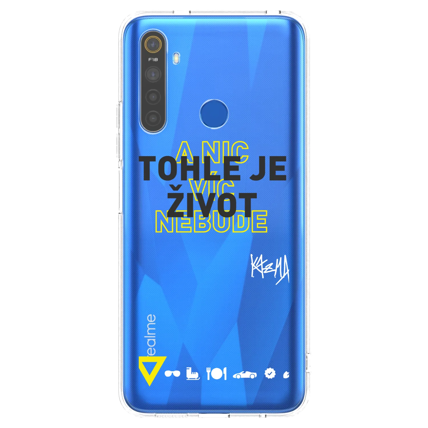 Picasee silikonový průhledný obal pro Realme 5 - Kazma - TOHLE JE ŽIVOT A NIC VÍC NEBUDE