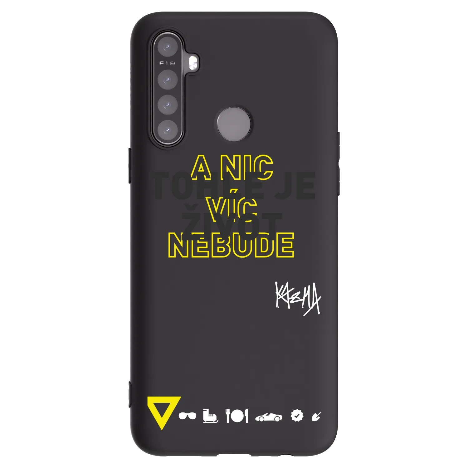 Picasee silikonový černý obal pro Realme 5 - Kazma - TOHLE JE ŽIVOT A NIC VÍC NEBUDE