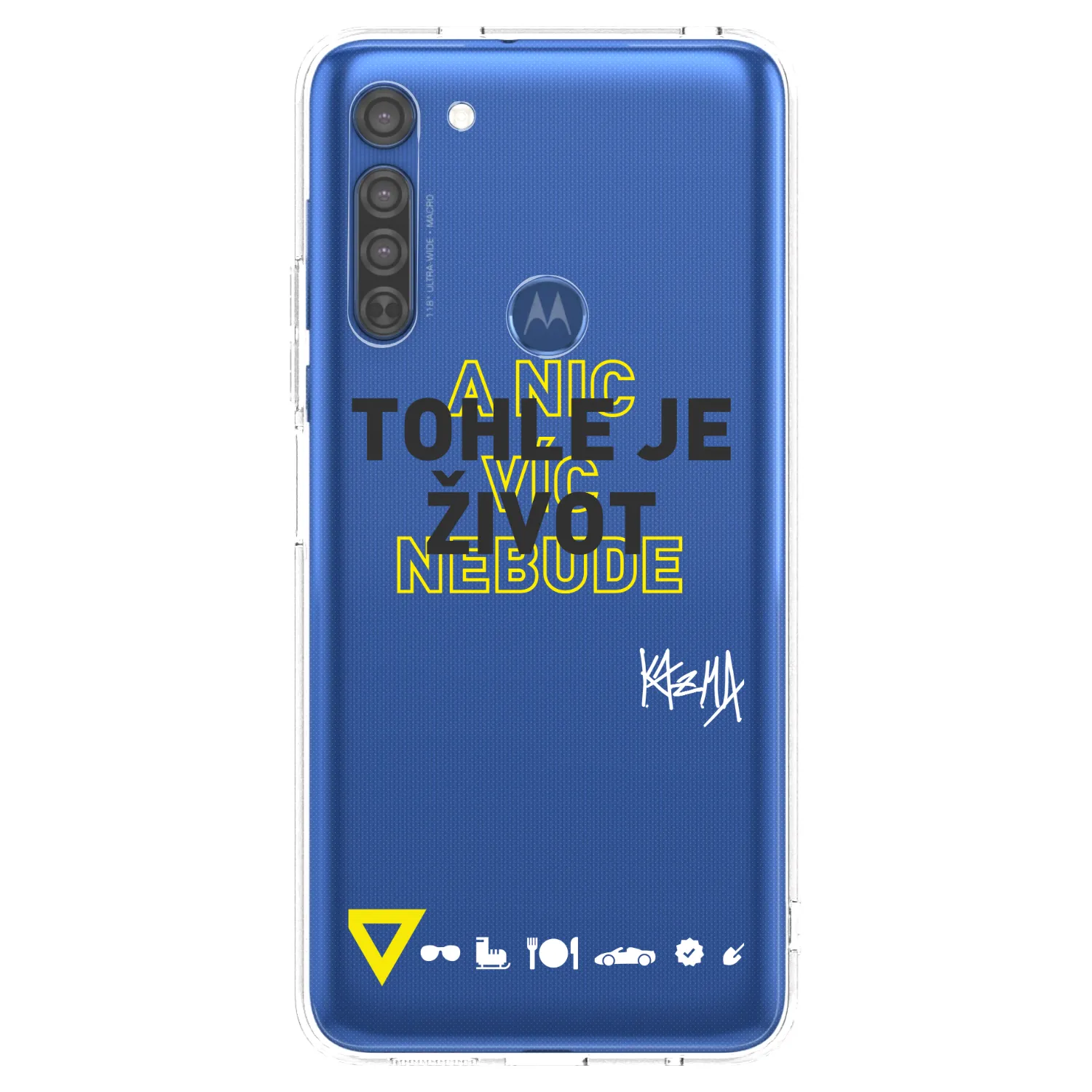 Picasee silikonový průhledný obal pro Motorola Moto G8 - Kazma - TOHLE JE ŽIVOT A NIC VÍC NEBUDE
