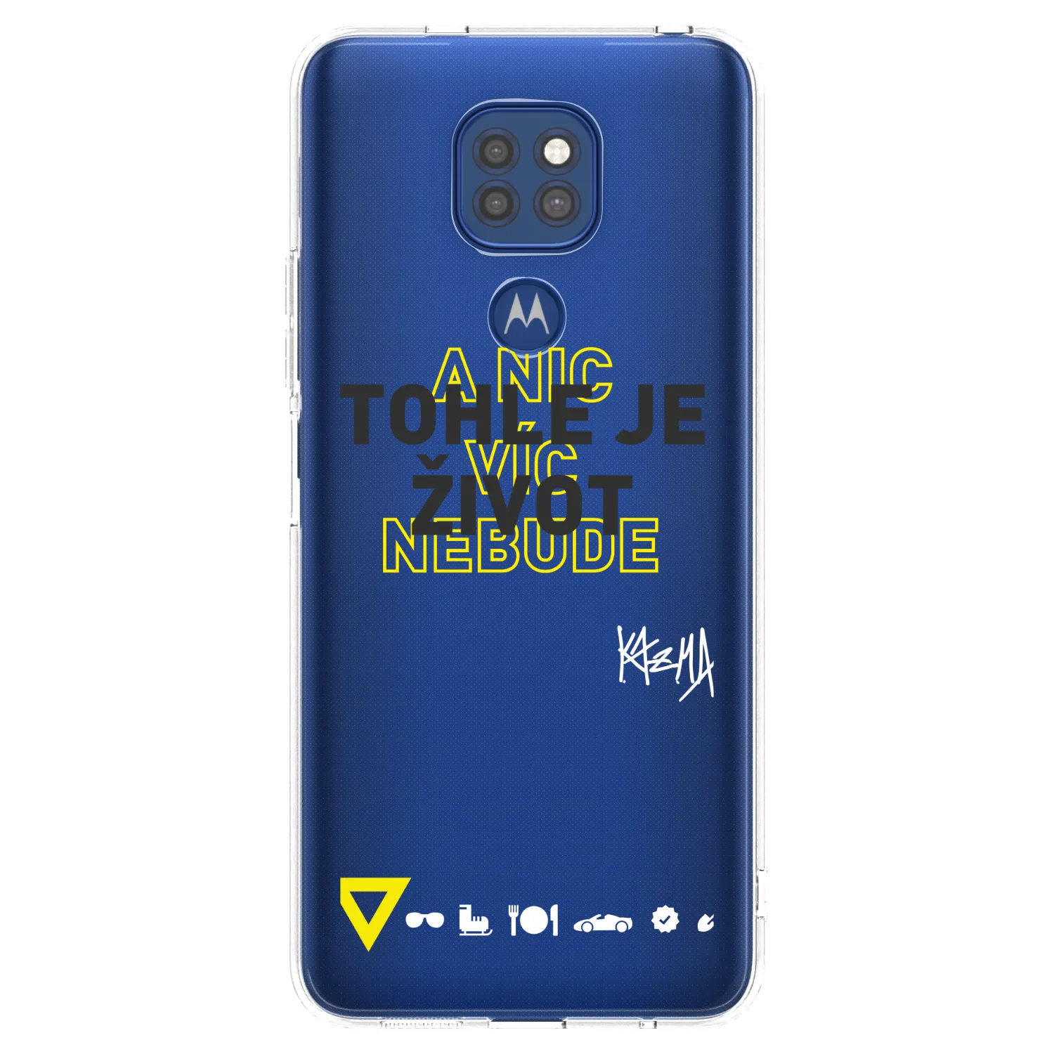 Picasee silikonový průhledný obal pro Motorola Moto G9 Play - Kazma - TOHLE JE ŽIVOT A NIC VÍC NEBUDE