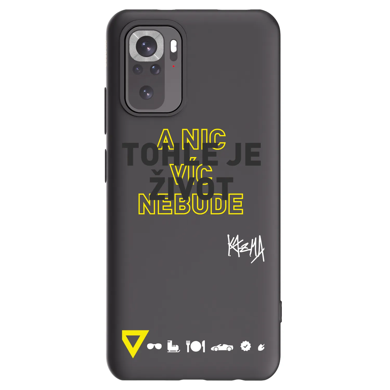 Picasee silikonový černý obal pro Xiaomi Redmi Note 10 - Kazma - TOHLE JE ŽIVOT A NIC VÍC NEBUDE