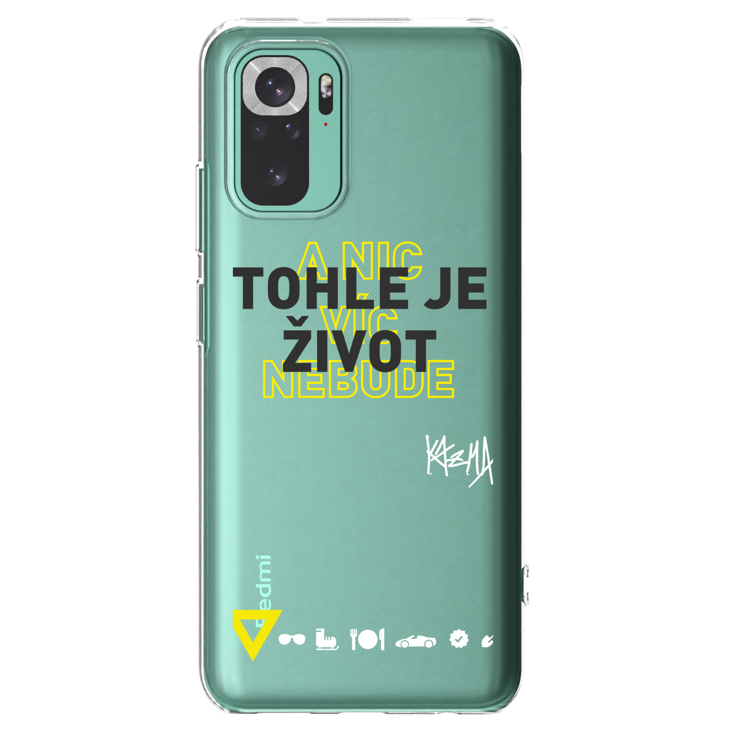 Picasee silikonový průhledný obal pro Xiaomi Redmi Note 10 Pro - Kazma - TOHLE JE ŽIVOT A NIC VÍC NEBUDE