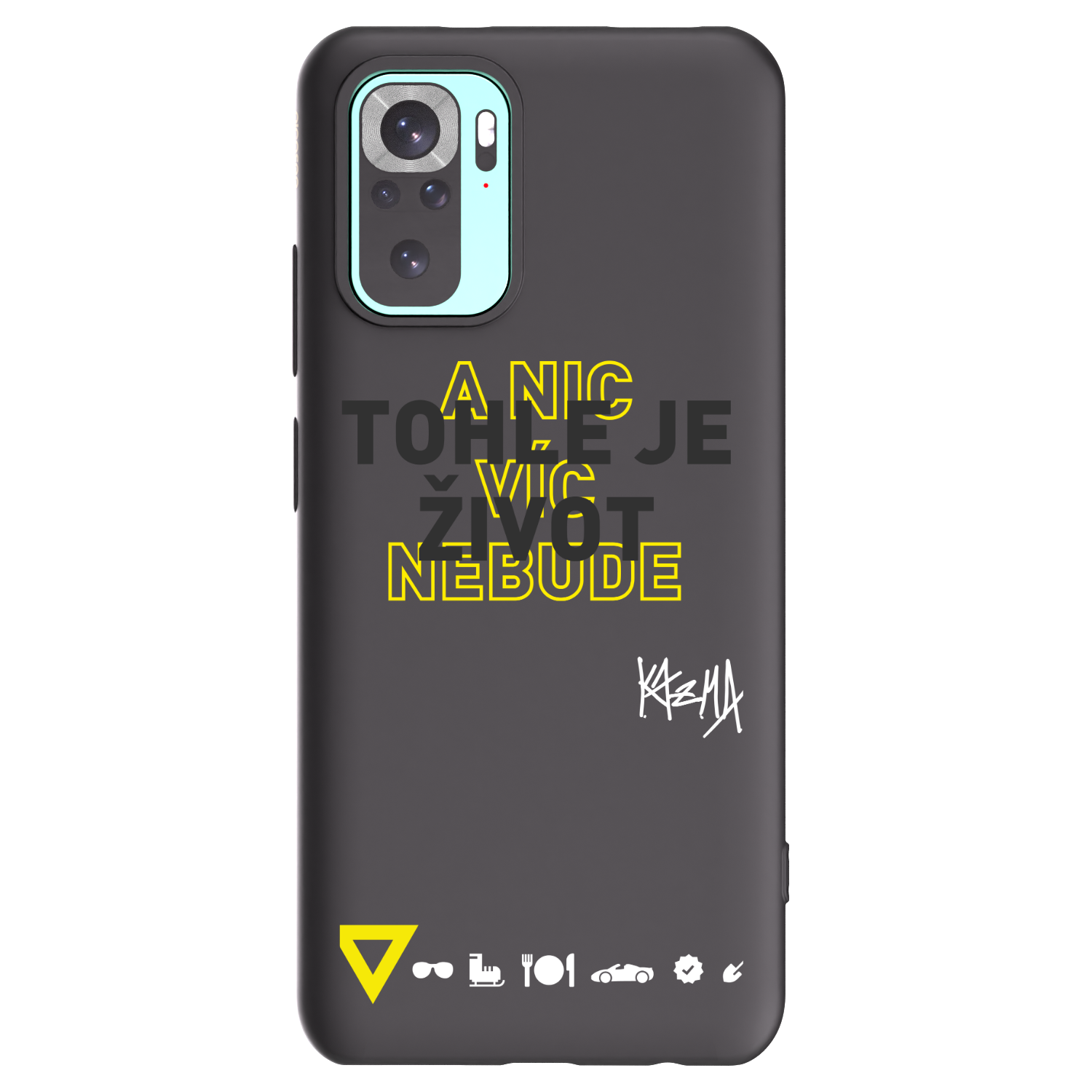 Picasee silikonový černý obal pro Xiaomi Redmi Note 10 Pro - Kazma - TOHLE JE ŽIVOT A NIC VÍC NEBUDE