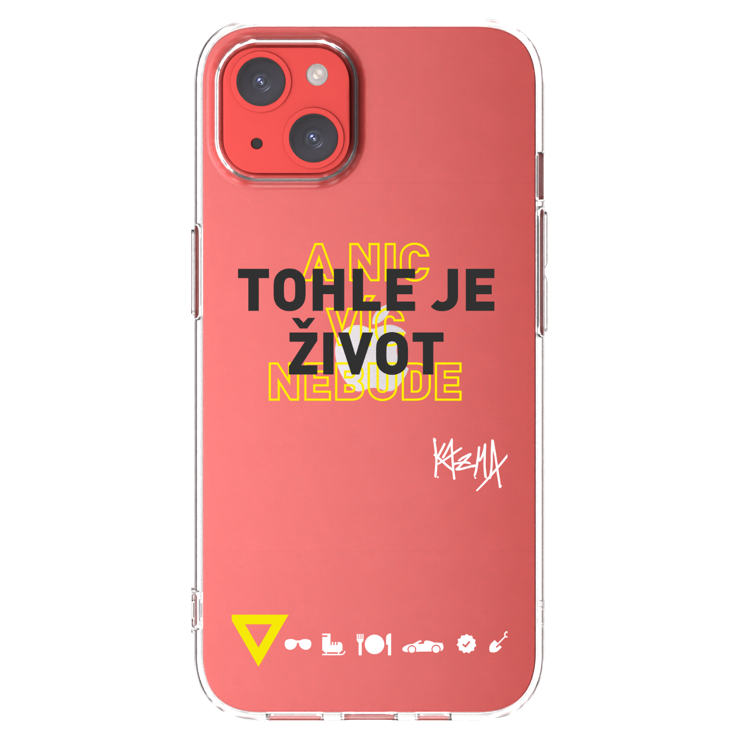 Picasee silikonový průhledný obal pro Apple iPhone 13 - Kazma - TOHLE JE ŽIVOT A NIC VÍC NEBUDE