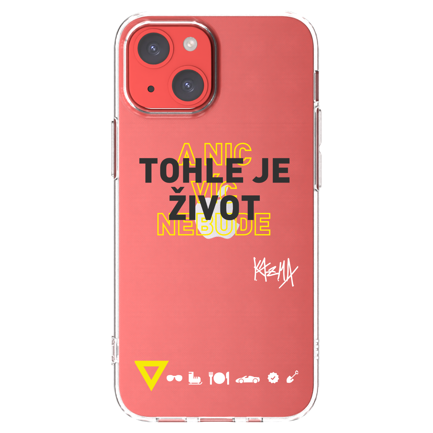 Picasee silikonový průhledný obal pro Apple iPhone 13 mini - Kazma - TOHLE JE ŽIVOT A NIC VÍC NEBUDE