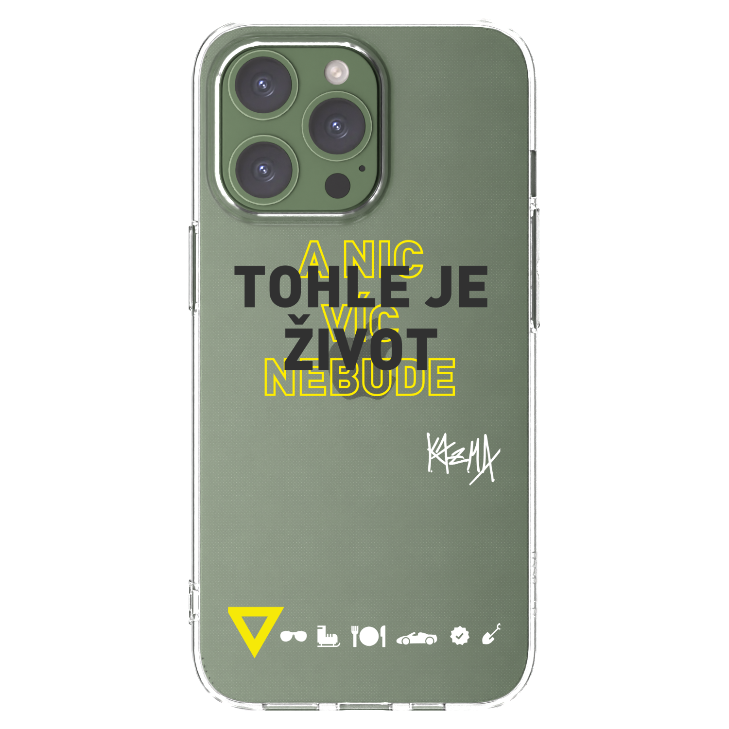 Picasee silikonový průhledný obal pro Apple iPhone 13 Pro - Kazma - TOHLE JE ŽIVOT A NIC VÍC NEBUDE