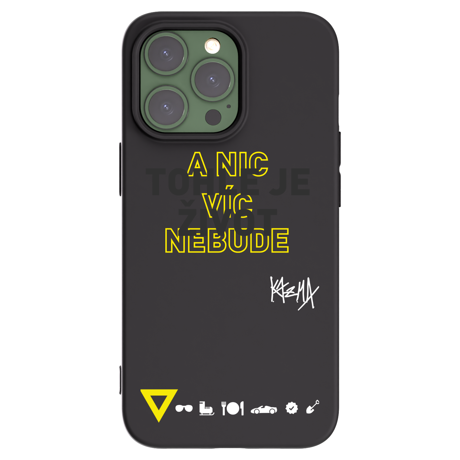Picasee silikonový černý obal pro Apple iPhone 13 Pro - Kazma - TOHLE JE ŽIVOT A NIC VÍC NEBUDE