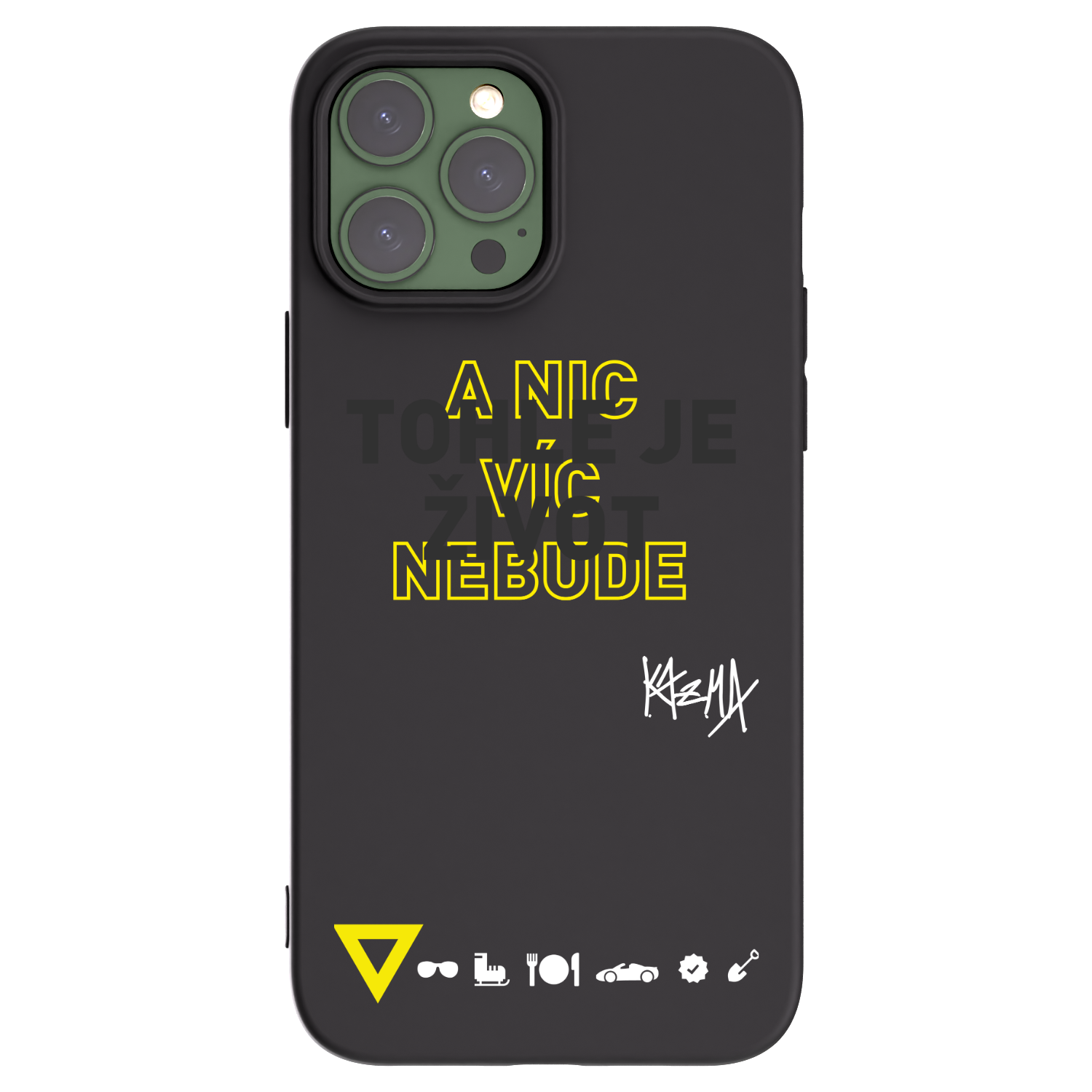 Picasee silikonový černý obal pro Apple iPhone 13 Pro Max - Kazma - TOHLE JE ŽIVOT A NIC VÍC NEBUDE