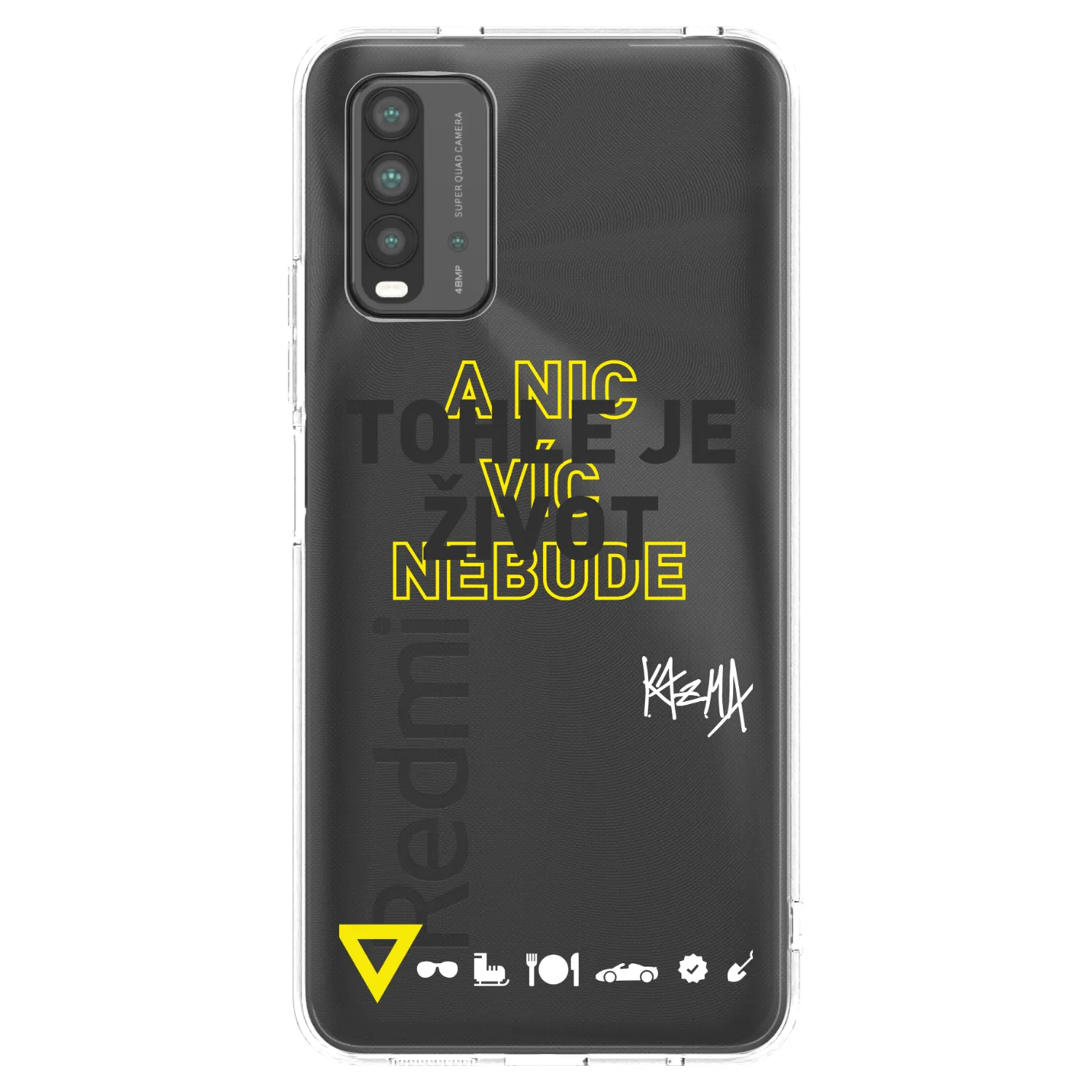 Picasee silikonový černý obal pro Xiaomi Redmi 9T - Kazma - TOHLE JE ŽIVOT A NIC VÍC NEBUDE