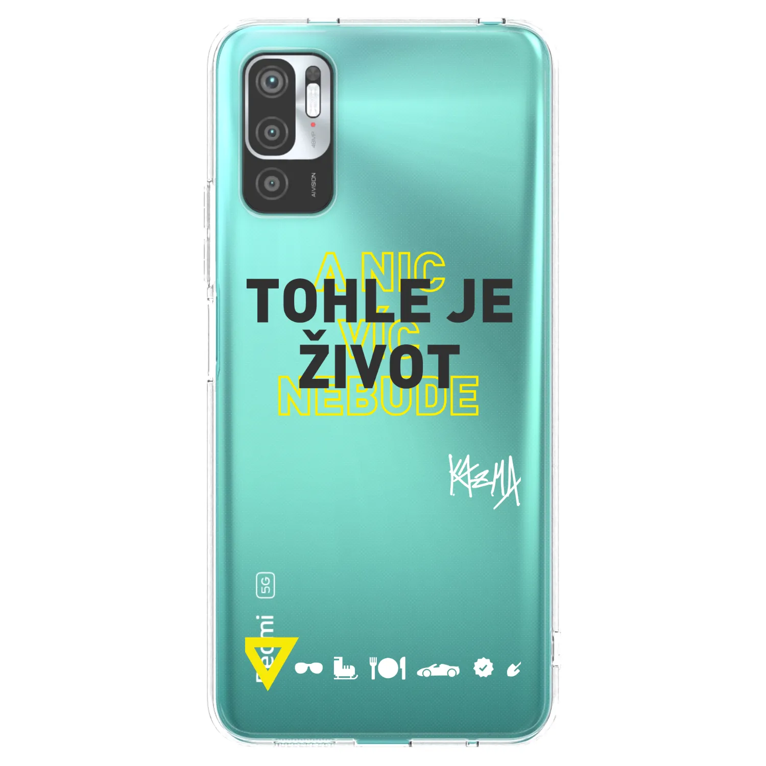 Picasee silikonový průhledný obal pro Xiaomi Redmi Note 10 5G - Kazma - TOHLE JE ŽIVOT A NIC VÍC NEBUDE