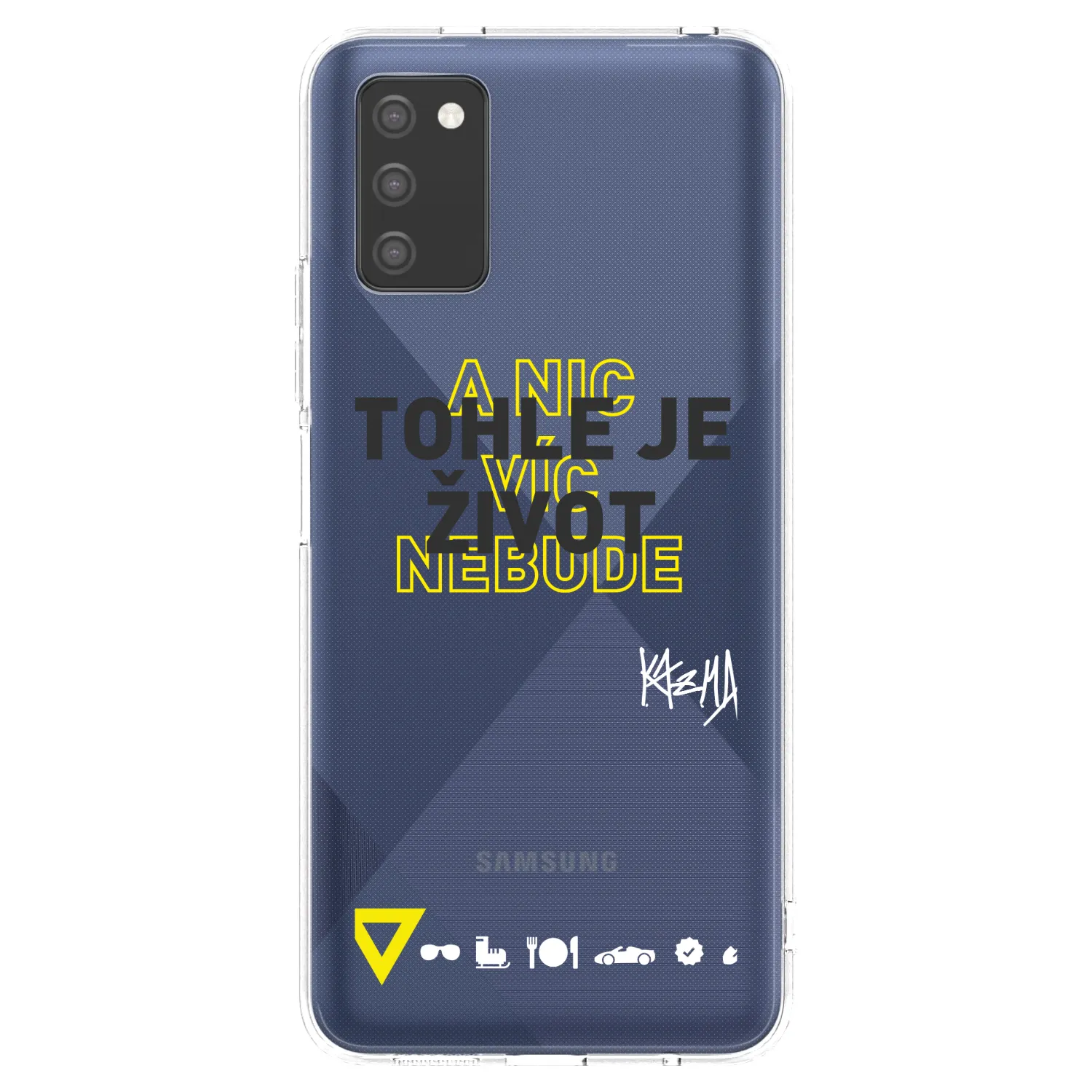 Picasee silikonový průhledný obal pro Samsung Galaxy A02s A025G - Kazma - TOHLE JE ŽIVOT A NIC VÍC NEBUDE